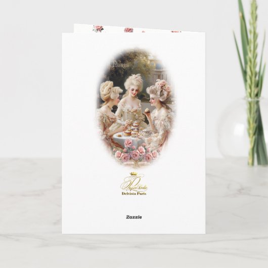 Marie Antoinette,French,Paris,tea,cake,roses 招待状 (裏面)