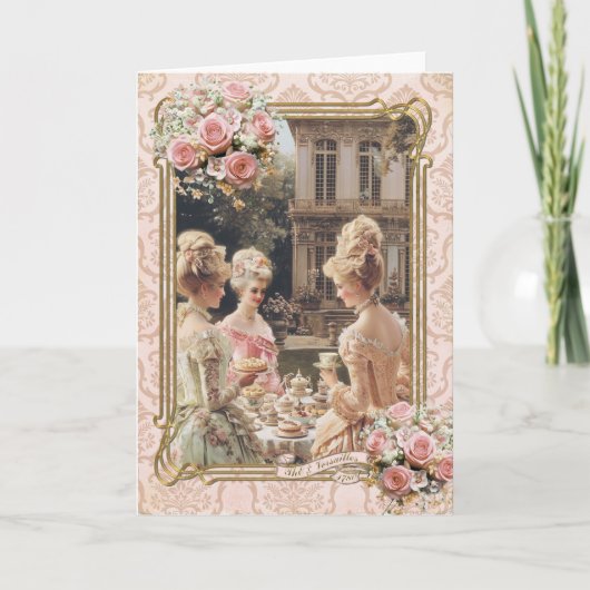 Marie Antoinette,French,Paris,tea,cake,roses 招待状 (正面)