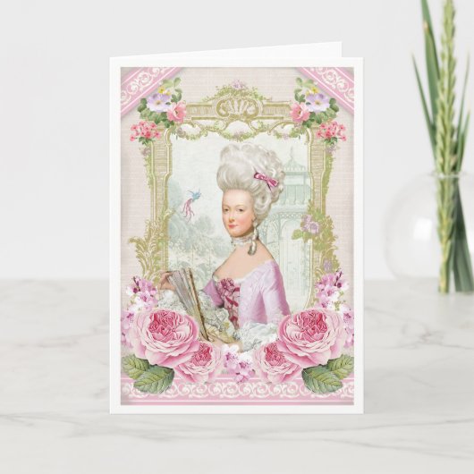 Marie Antoinette French Paris Versailles roses カード (正面)