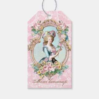 Marie Antoinette French Pink roses portrait ギフトタグ