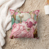 Marie Antoinette green Floral Pillow クッション (ブランケット)