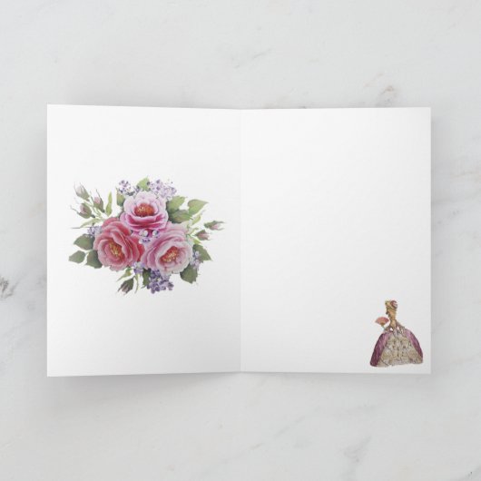 Marie Antoinette Greeting Card Rose Bloom カード (内部)