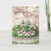 Marie Antoinette Greeting Card Rose Bouquet カード (正面)