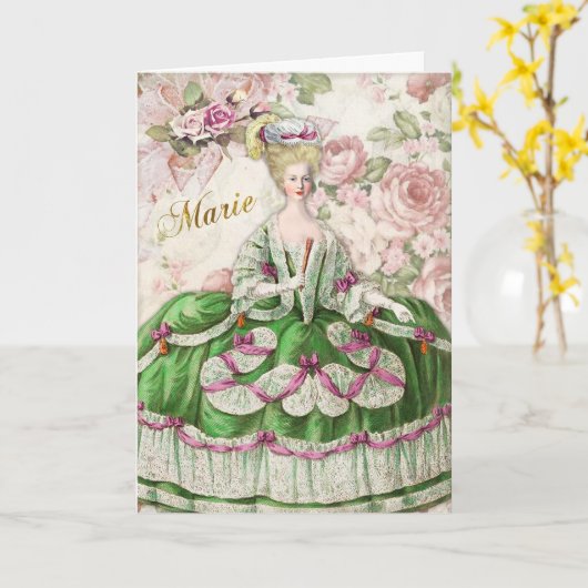 Marie Antoinette Greeting Card Rose Bouquet カード (黄色い花)