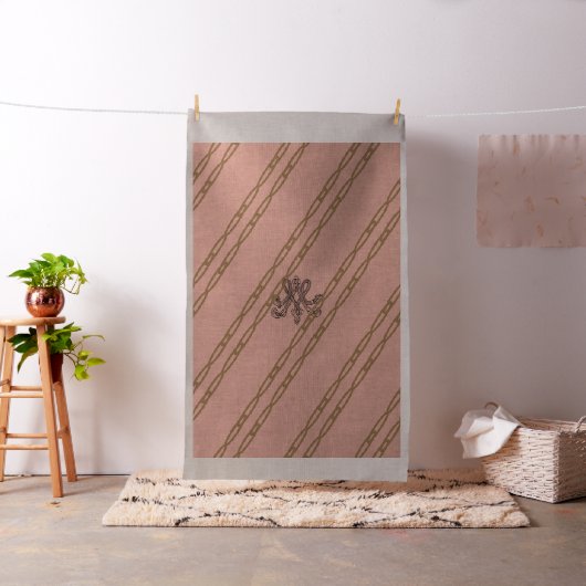 Marie Antoinette initial monogram upholstery linen ファブリック (インサイチュ)