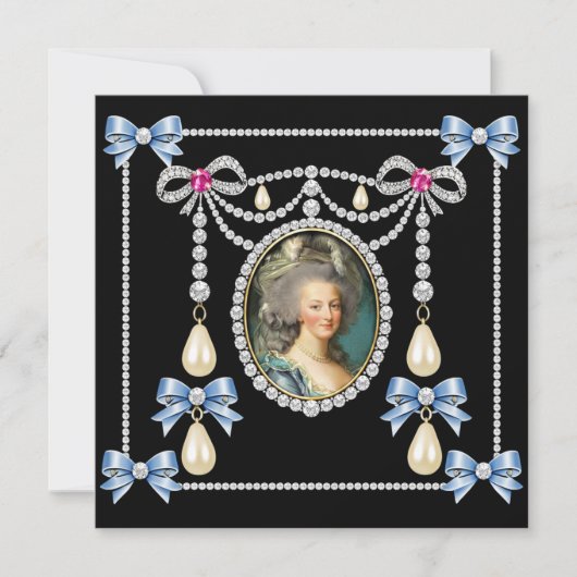 Marie Antoinette Inspired Card Queen of France  セーブザデート (正面)