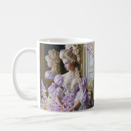 Marie Antoinette lavender Queen Mug コーヒーマグカップ (左)