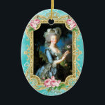 Marie Antoinette LeBrun Portrait Blue Damask Ornam セラミックオーナメント<br><div class="desc">Marie Antoinette Le Brun Portrait Blue Damask Ornament</div>