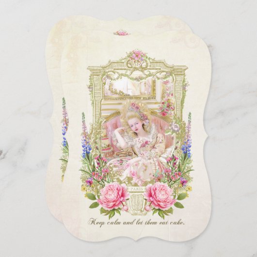 Marie Antoinette let them eat cake invitation 招待状 (正面/裏面)