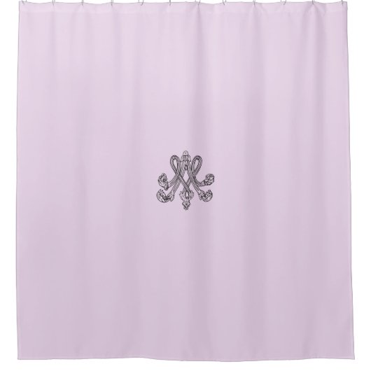 Marie Antoinette Monogramm Monogram initial pastel シャワーカーテン (正面)