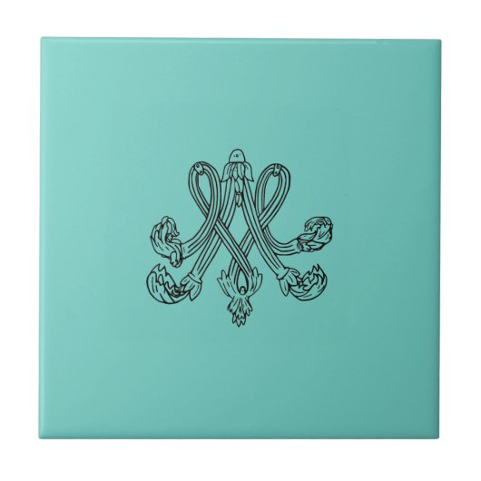 Marie Antoinette – Monogramm – Monogram initials タイル (正面)