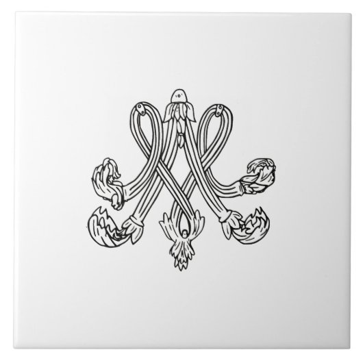 Marie Antoinette – Monogramm – Monogram initials タイル (正面)