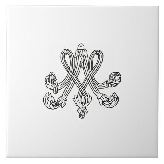 Marie Antoinette – Monogramm – Monogram initials タイル (正面)