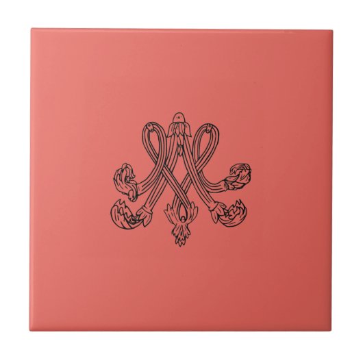 Marie Antoinette – Monogramm – Monogram initials タイル (正面)