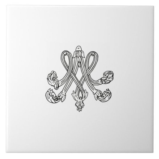 Marie Antoinette – Monogramm – Monogram initials タイル (正面)