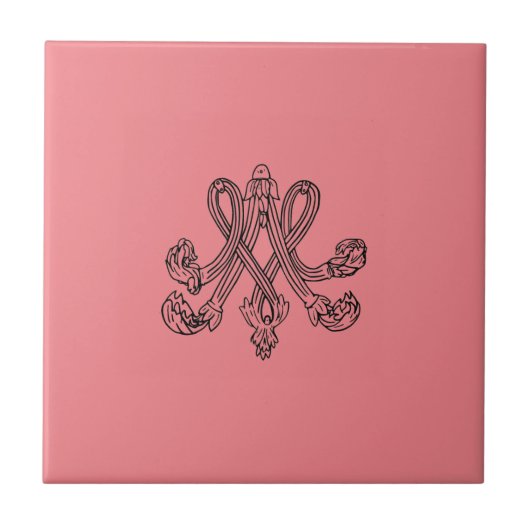 Marie Antoinette – Monogramm – Monogram initials タイル (正面)