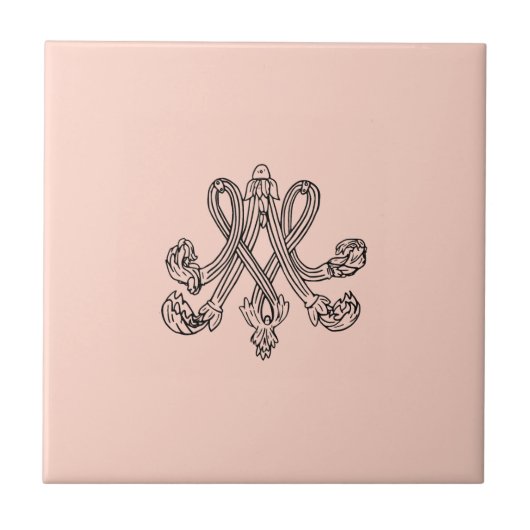Marie Antoinette – Monogramm – Monogram initials タイル (正面)