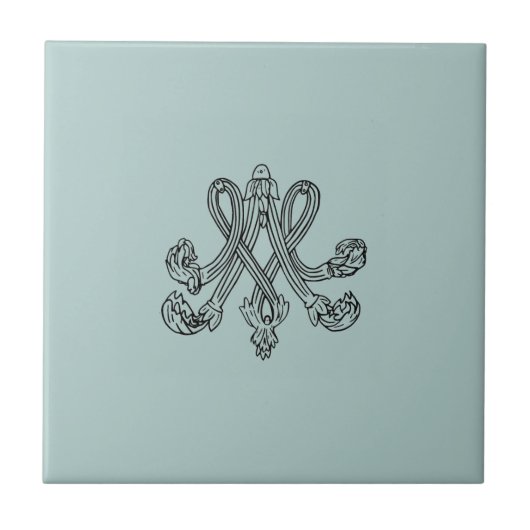 Marie Antoinette – Monogramm – Monogram initials タイル (正面)