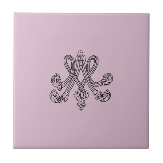 Marie Antoinette – Monogramm – Monogram initials タイル (正面)