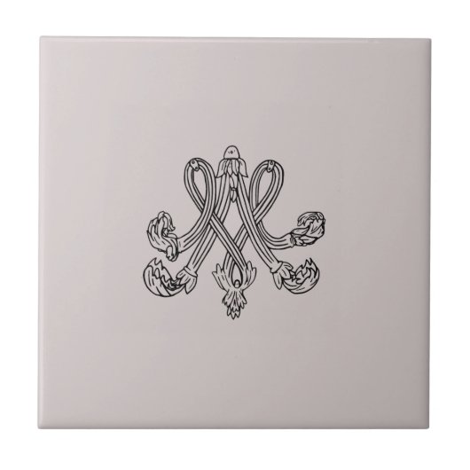 Marie Antoinette – Monogramm – Monogram initials タイル (正面)