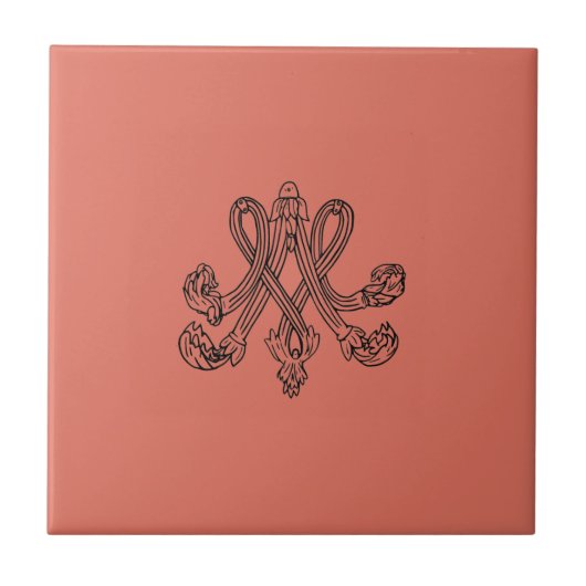 Marie Antoinette – Monogramm – Monogram initials タイル (正面)