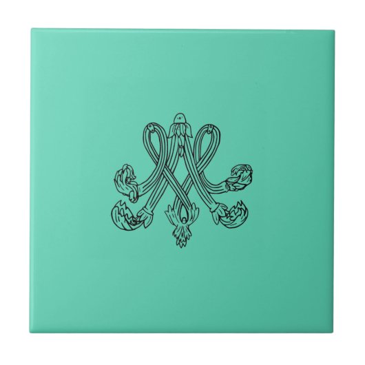 Marie Antoinette – Monogramm – Monogram initials タイル (正面)