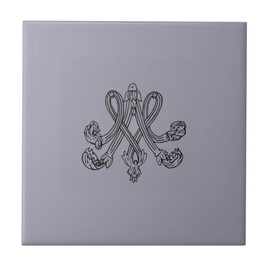 Marie Antoinette – Monogramm – Monogram initials タイル (正面)