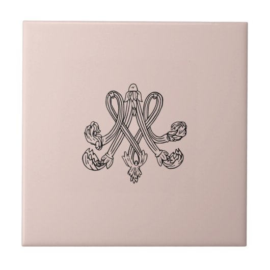 Marie Antoinette – Monogramm – Monogram initials タイル (正面)