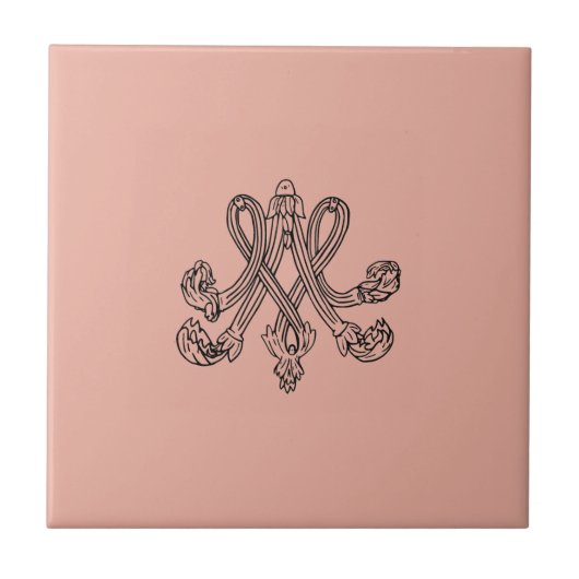 Marie Antoinette – Monogramm – Monogram initials タイル (正面)