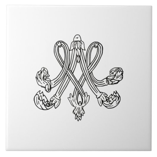 Marie Antoinette – Monogramm – Monogram initials タイル (正面)