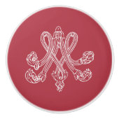 Marie Antoinette Monogramm Monogram initials pink セラミックノブ (正面)