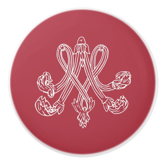 Marie Antoinette Monogramm Monogram initials pink セラミックノブ (正面)