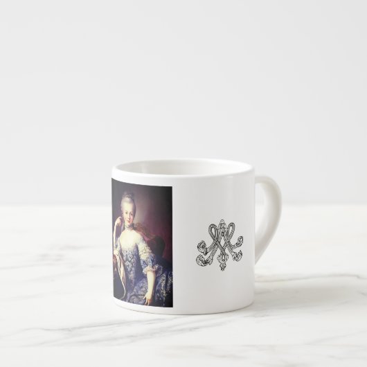 Marie Antoinette Monogramm– Royal Monogram エスプレッソカップ (正面右)