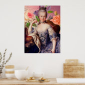 Marie Antoinette On Flowers Poster ポスター (キッチン)