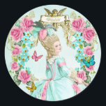 Marie Antoinette,Paris,shabby,butterfly,rose ラウンドシール<br><div class="desc">Marie Antoinette, Paris, shabby, butterfly, rose, stickers</div>