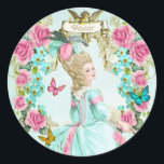 Marie Antoinette,Paris,shabby,butterfly,rose ラウンドシール<br><div class="desc">Marie Antoinette, Paris, shabby, butterfly, rose, stickers</div>