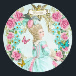 Marie Antoinette,Paris,shabby,butterfly,rose ラウンドシール<br><div class="desc">Marie Antoinette, Paris, shabby, butterfly, rose, stickers</div>