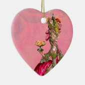 Marie Antoinette & Peacock彼らにケーキを食べ与える。 セラミックオーナメント (右)