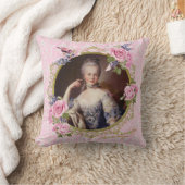 Marie Antoinette Pink Floral Pillow クッション (ブランケット)