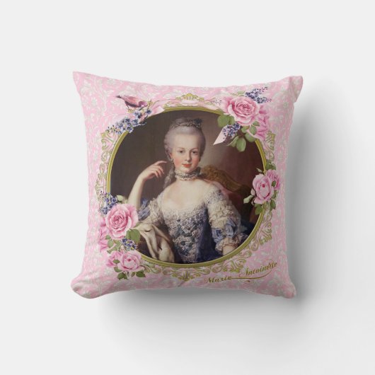 Marie Antoinette Pink Floral Pillow クッション (正面)