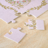 Marie Antoinette pink rose frame ジグソーパズル (側面)