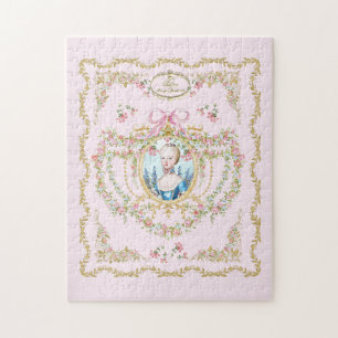 Marie Antoinette pink rose frame  ジグソーパズル