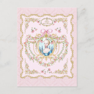 Marie Antoinette pink rose frame  ポストカード
