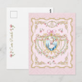 Marie Antoinette pink rose frame ポストカード (正面/裏面)