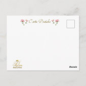 Marie Antoinette pink rose frame ポストカード (裏面)