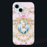 Marie Antoinette pink rose frame iphone iPhone 15ケース<br><div class="desc">Marie Antoinette pink rose frame iphone iPhone case</div>