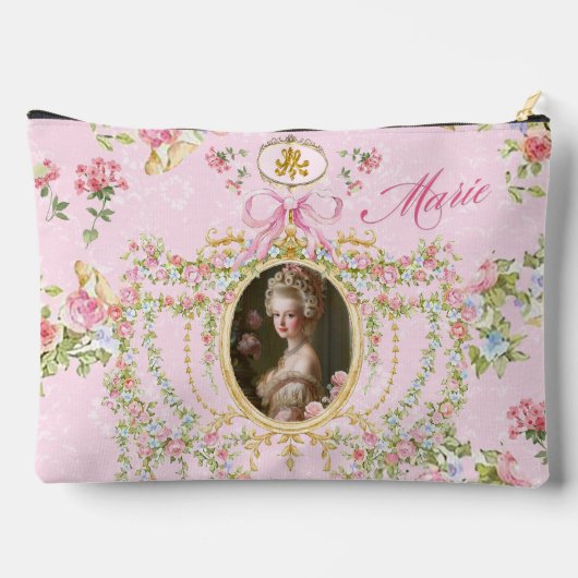 Marie Antoinette pink rose frame pouch (L) アクセサリーポーチ (裏面)