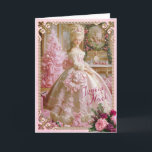 Marie Antoinette Pink tree gift Christmas card 招待状<br><div class="desc">Marie Antoinette Pink tree gift  holiday Christmas card

マリーアントワネット「ピンクのツリー」のクリスマスカードです。</div>