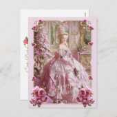 Marie Antoinette pink tree Roses Christmas シーズンポストカード (正面/裏面)