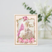 Marie Antoinette Pink Tree Roses  Xmas Postcard ポストカード (スタンド正面)